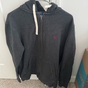 Polo by Ralph Lauren Charcoal Hoodie with Cream Accents
